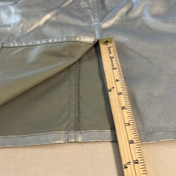Vintage Metallic Pencil Skirt Midi Silver Women Sz 4 - Picture 7 of 9